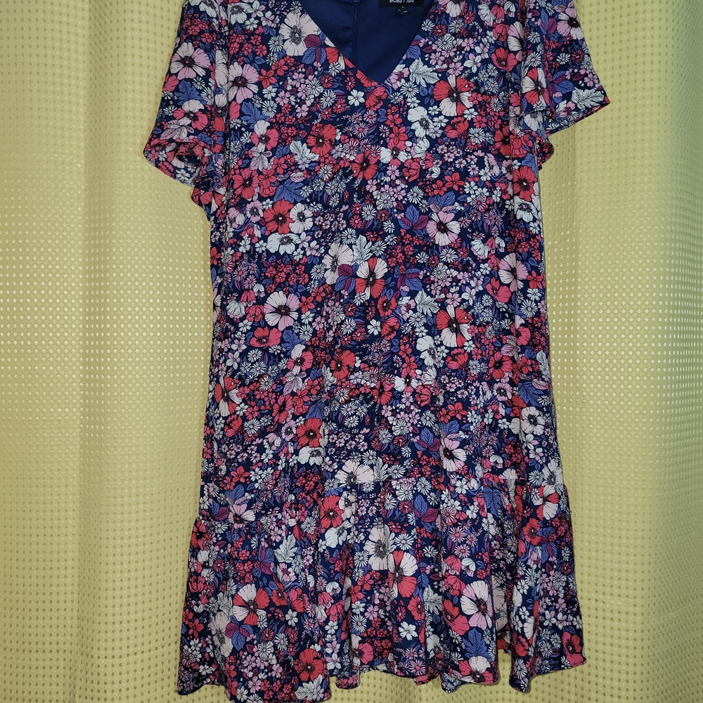 BCBG Paris Floral Dress - Blue and Pink